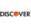 Discover logo with orange circle replacing the letter O in black text.